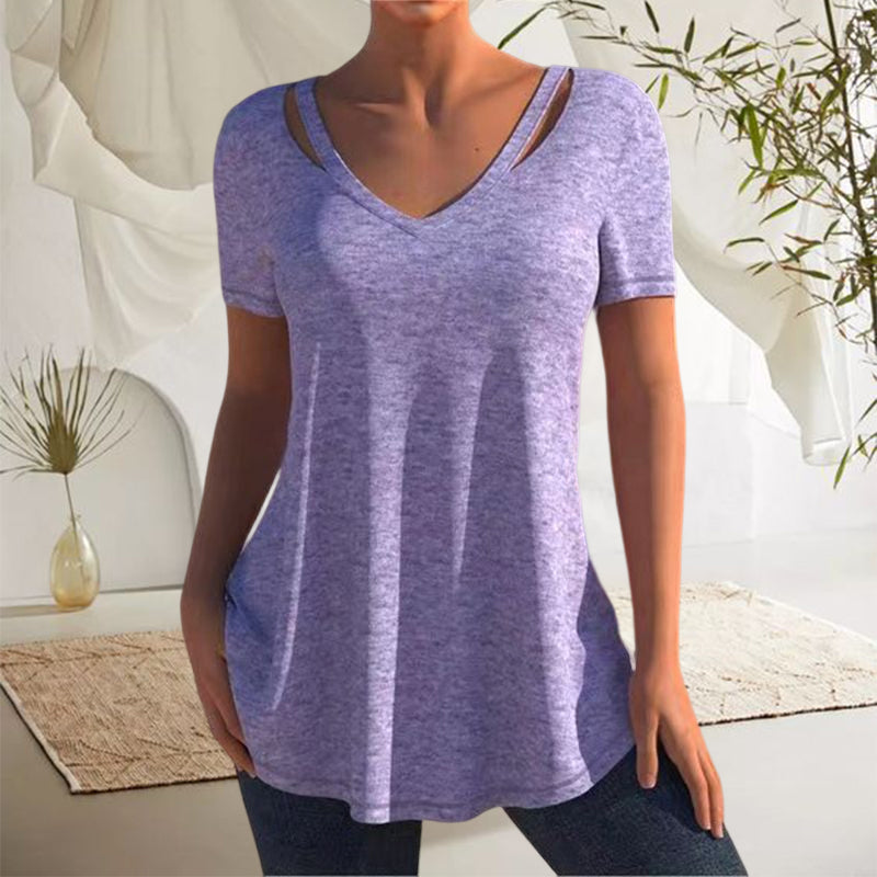 Casual Solid Color Short Sleeve T-Shirt
