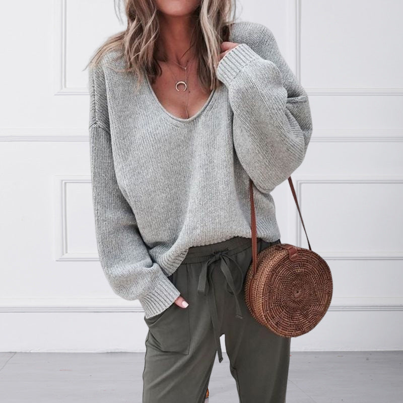 V Neck Long Sleeve Sweater