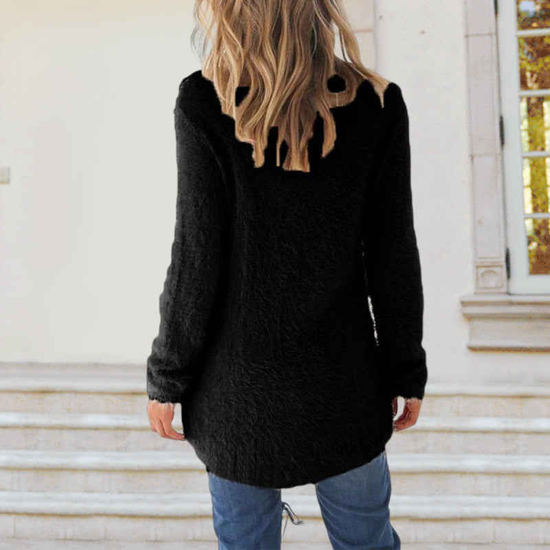 Solid Color Plush Sweater