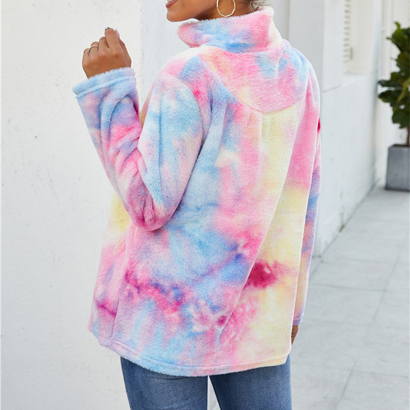 Rainbow Gradient Plush Jacket