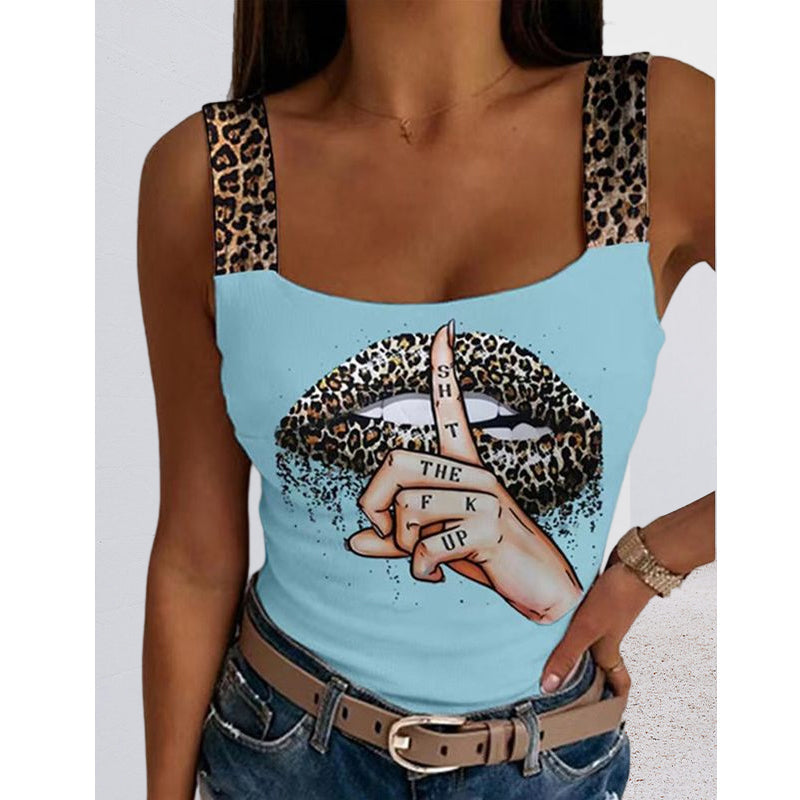 Sexy Women's Printed Tank Top T-Shirt