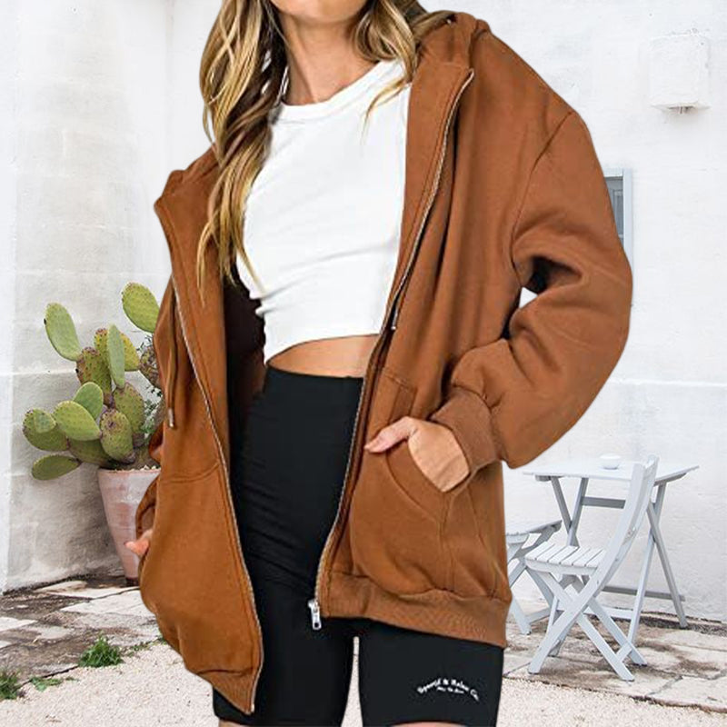 Zip Hooded Cardigan Jacket