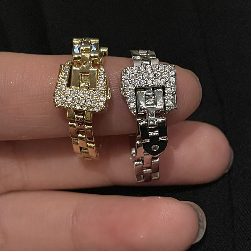 Chain Shape Buckle Ring