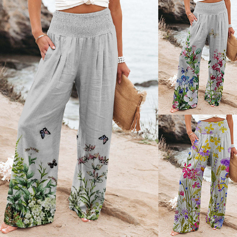 Printed High Waist  Wide Leg Pants