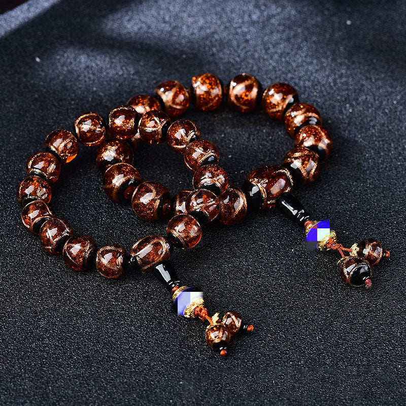 Incense Grey Glazed Beads Bracelet