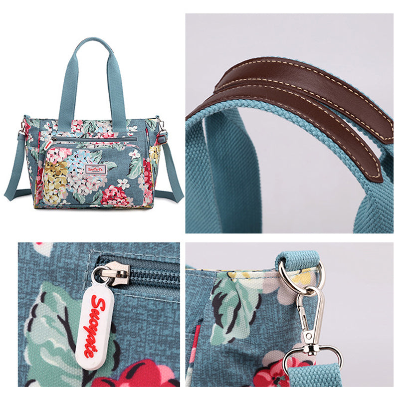 Large Capacity Floral Pattern Canvas Bag
