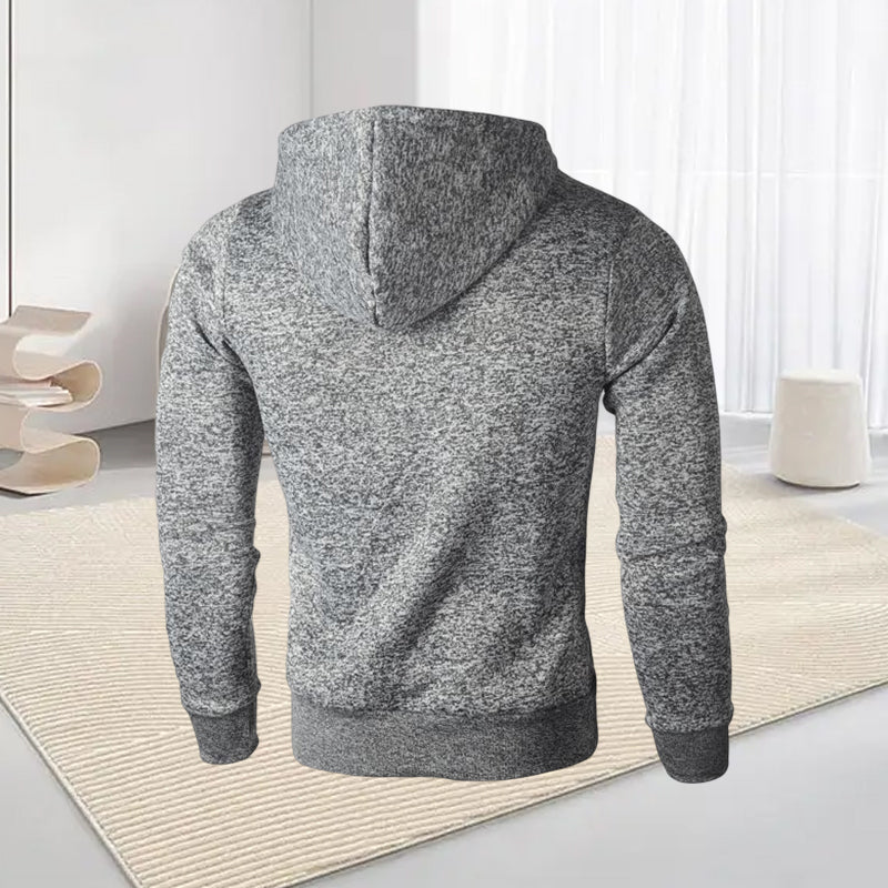 Men's Fleece Hooded Pullover Slim Sweater