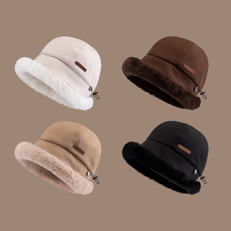 Winter thick plush ear protection hat