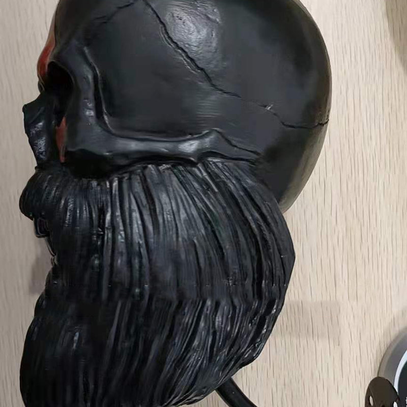 Motorcycle Helmet Skull With Beard-Helmet Rack