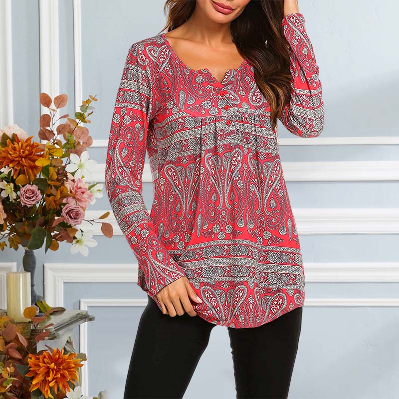 Printed Loose Long Sleeve T-Shirt
