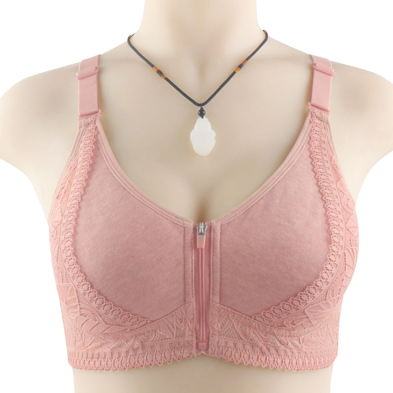 Womens Zip Front Closure Plus Size Bra