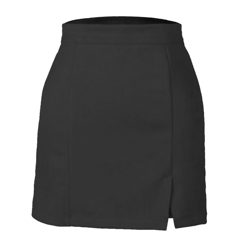 Women's High Waist Faux Suede Bodycon Mini Skirt