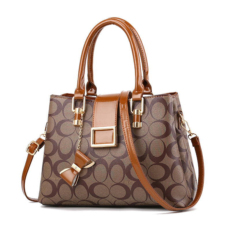 Printed Bow Leather Bag