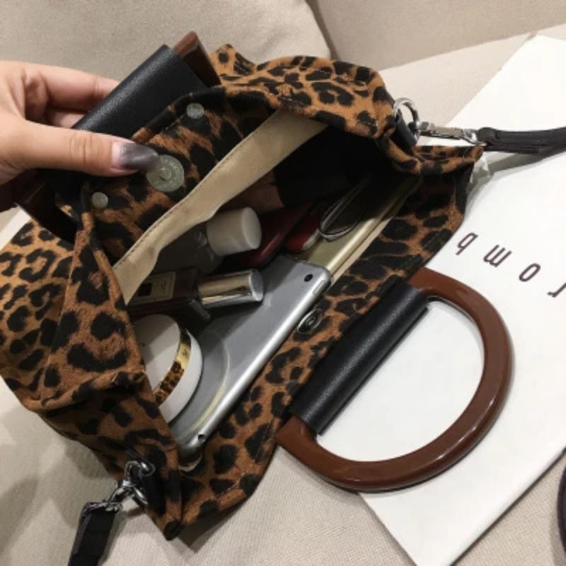 Women Leopard Luxury Handbags Designer With Handle Shoulder Bag