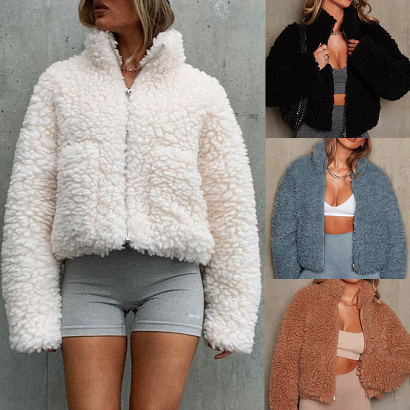 Women's Short Faux Fur Casual Shaggy Jacket