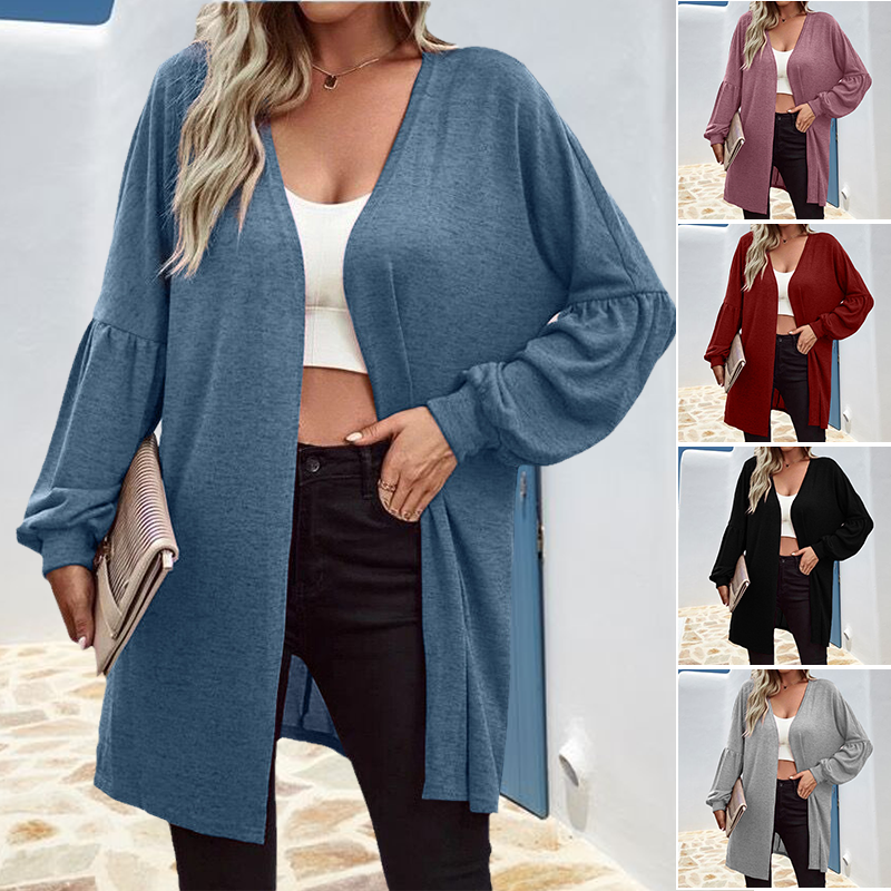 Solid Color Long Sleeve Cardigan