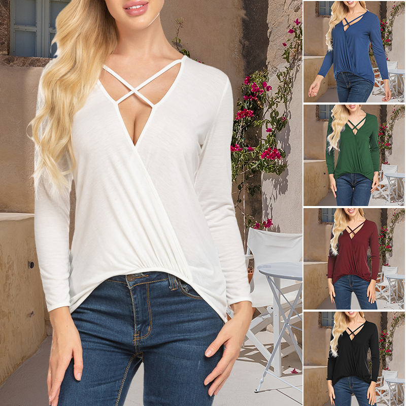 Women's v-neck knitted t-shirt