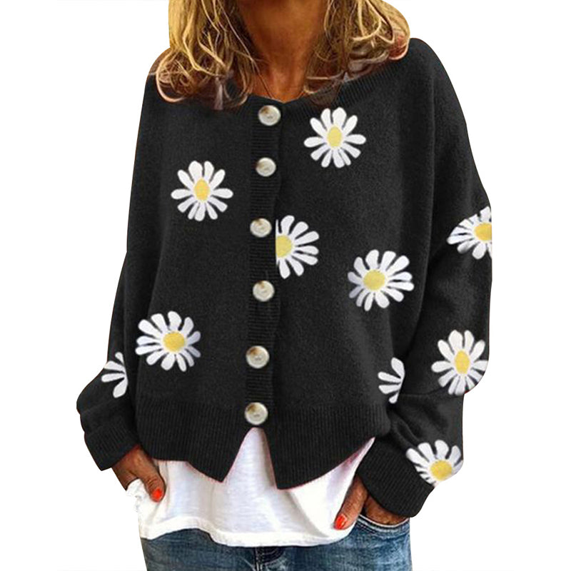 Knit Sweater Button Long Sleeve Loose Cardigan