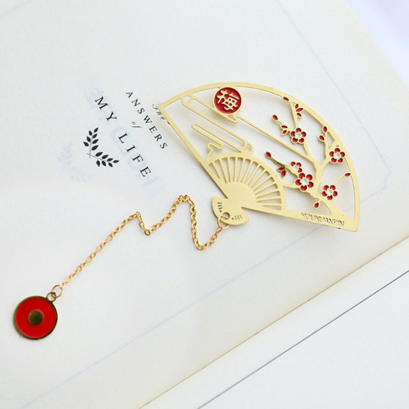 Metal Bookmark Folding Fan