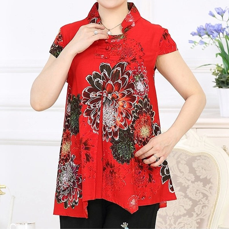 Elderly Cotton and Linen Two Piece Set
