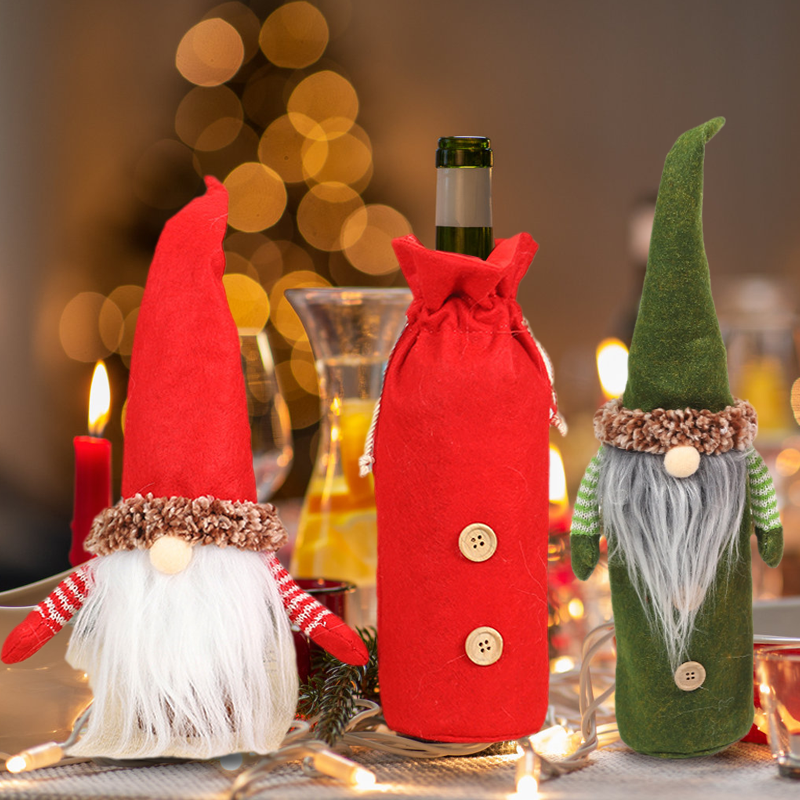 Christmas Wine Bottle Lid Bag