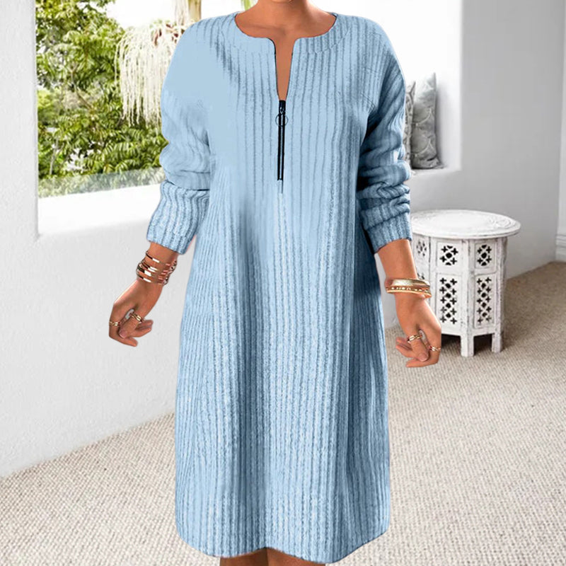 Unicolor Dress with Zipper