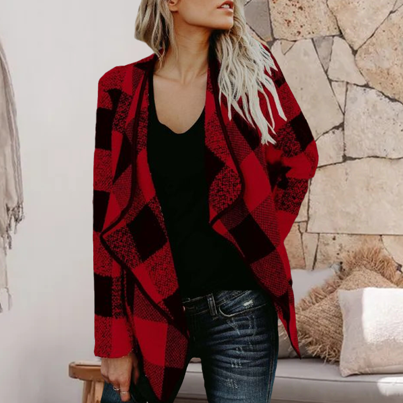 Plaid Lapel Wool Jacket