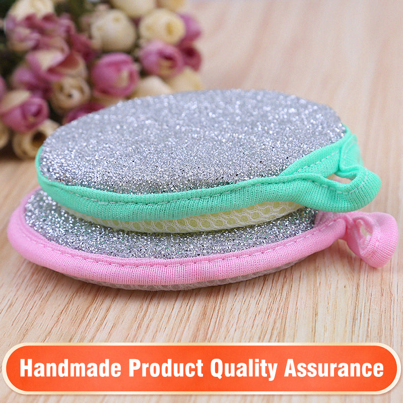 Multi-Purpose Kitchen Double Side Round Dishwashing Sponge (5 pcs)