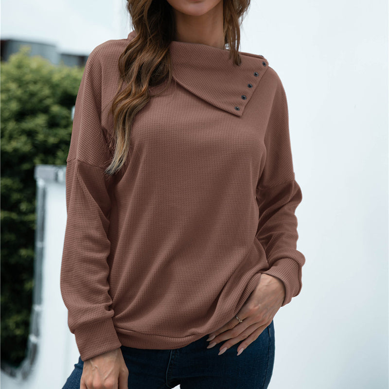 Side Lapel Pullover Knit Top