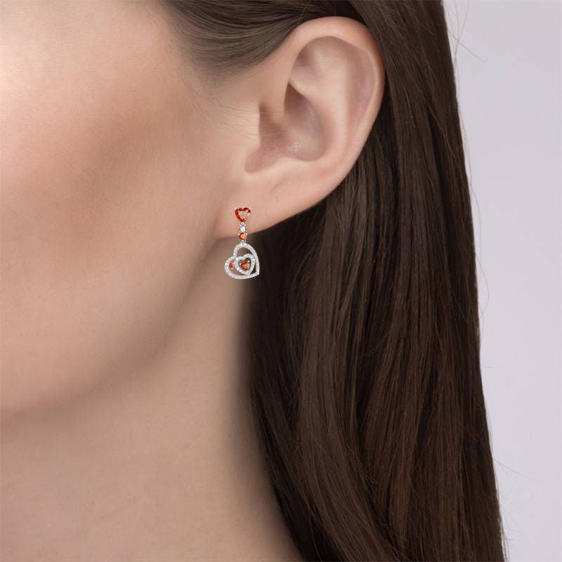 Double Heart Stud Earrings