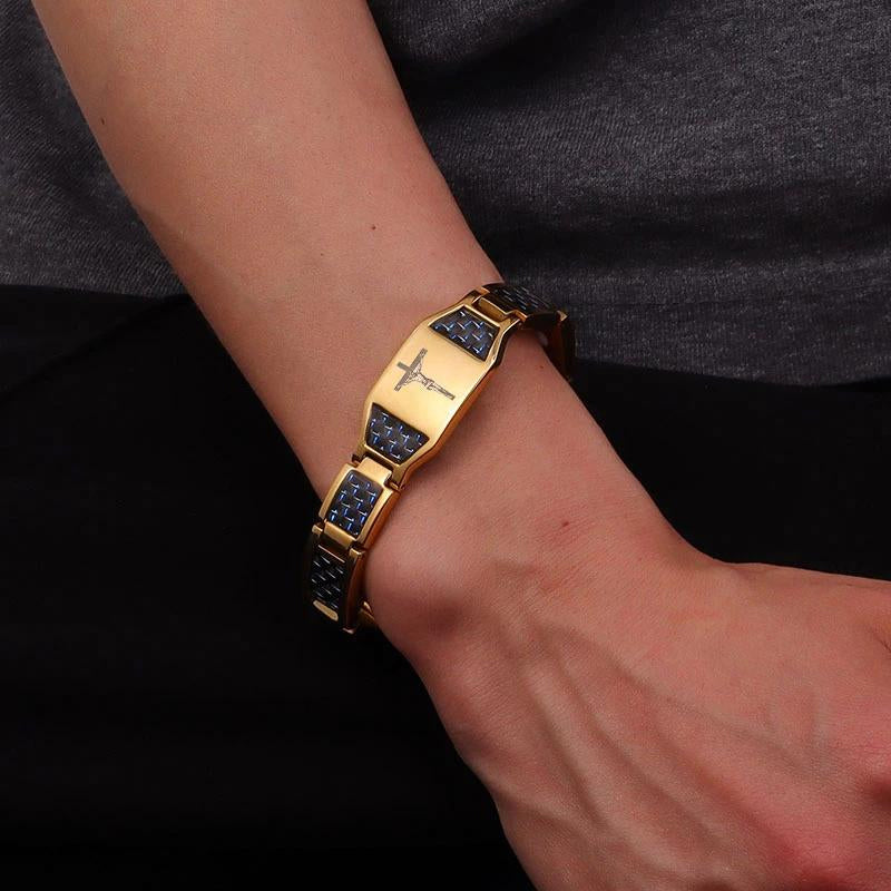 Carbon Fiber Magnet Titanium Steel Bracelet
