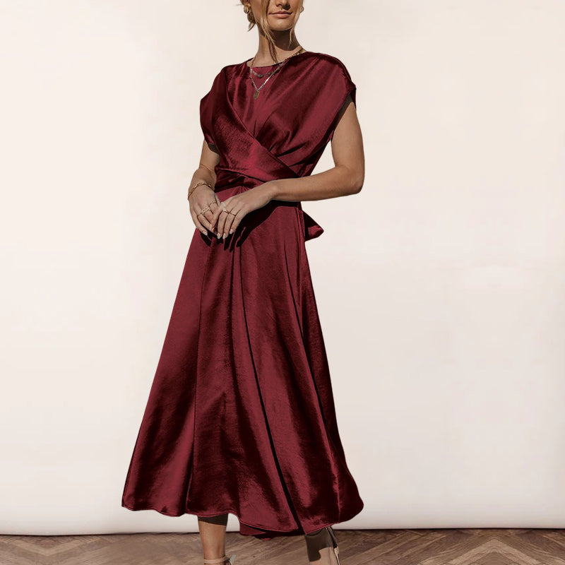Satin Sleeveless Elegant Light Evening Dress