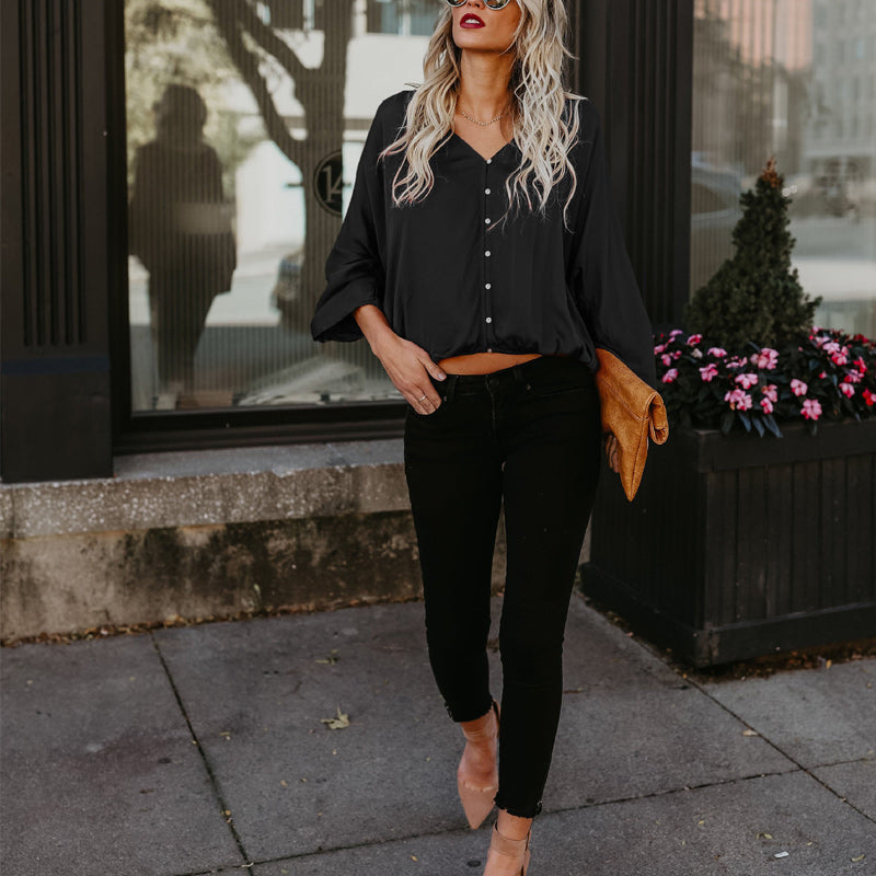 Cotton Button Long Sleeve T-Shirt