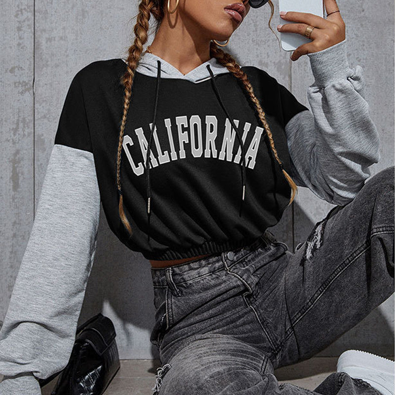 Cropped Casual Sports Hoodie