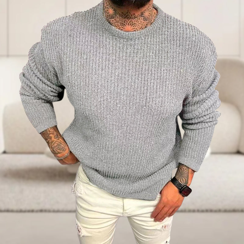 Solid Color Crew Neck Pullover