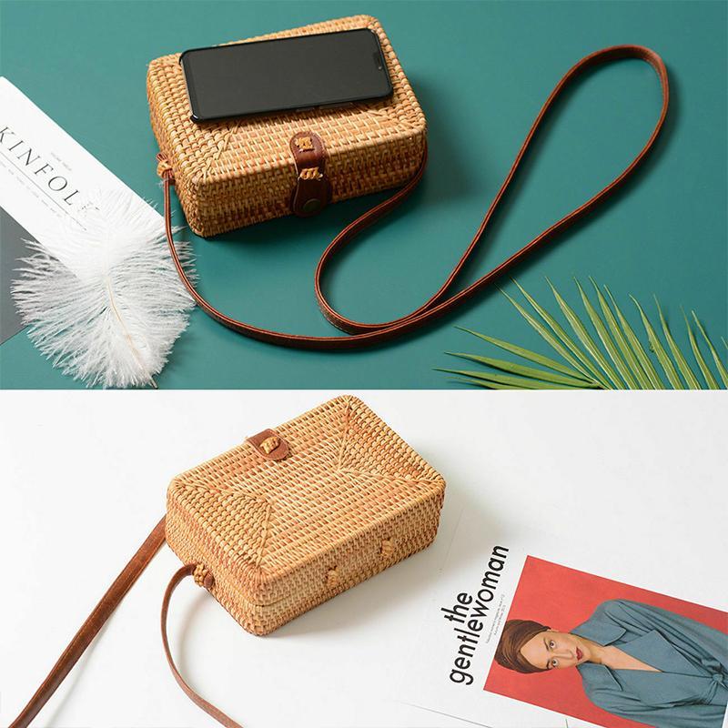 Fashion women's bag woven from bamboo