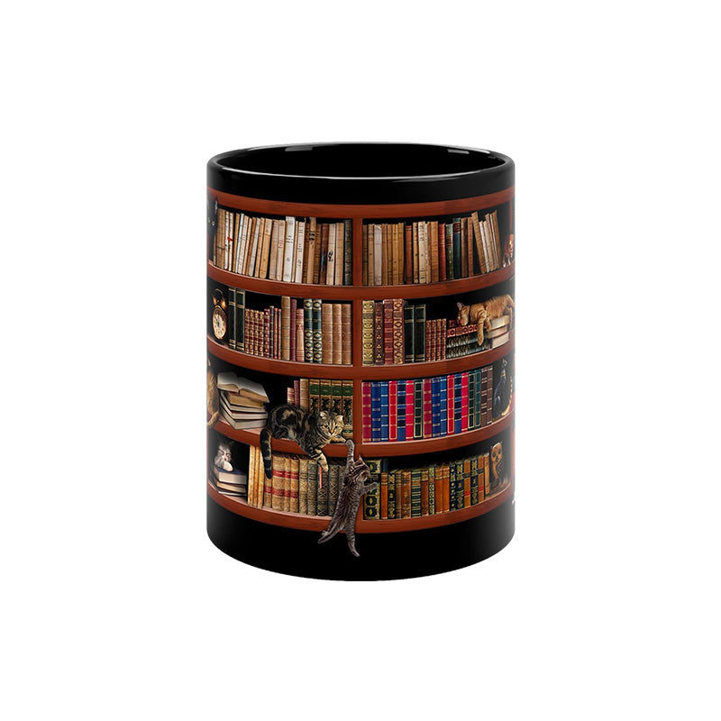 Bookshelf Mug with Cat