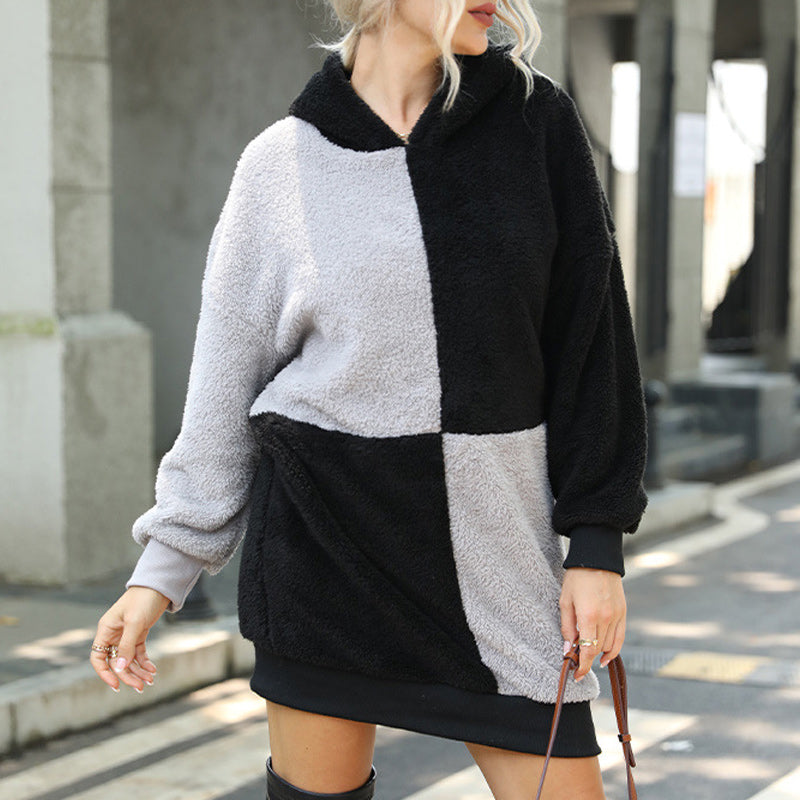 Black and Grey Colorblock Sweatshirt