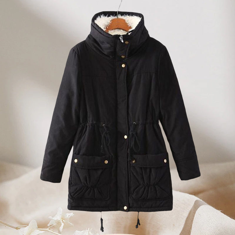 Peach Skin Velvet Thick Warm Padded Coat