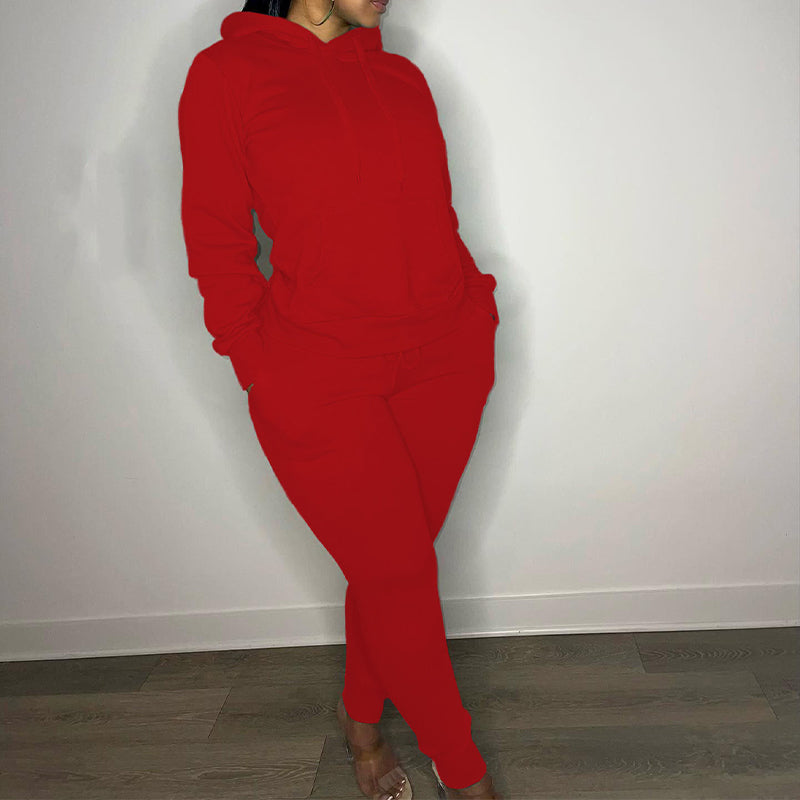 Casual Drawstring Pantsuits Two-piece Set