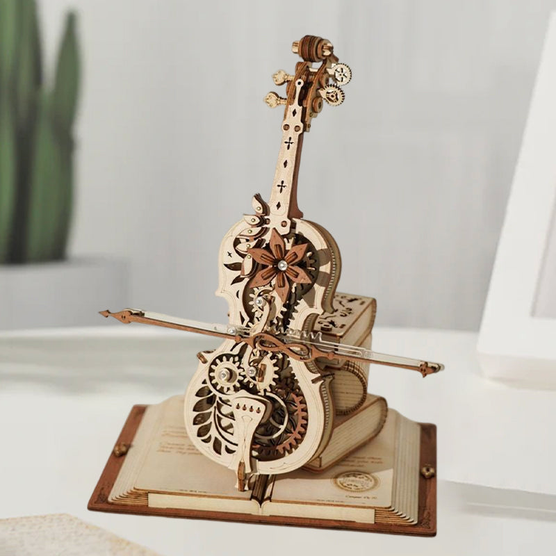 Wooden Assembled Cello Music Box