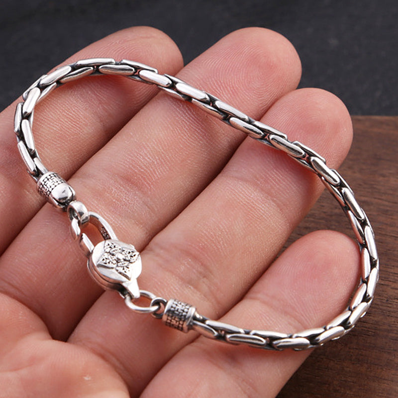 Sterling Silver Vajra Byzantine Chain Bracelet