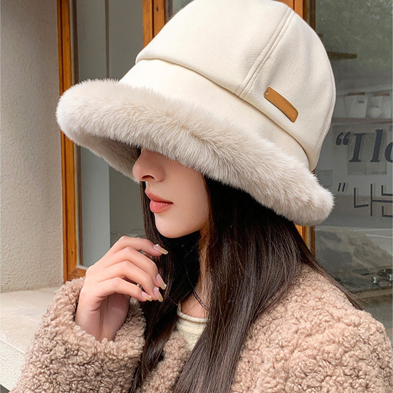 Winter thick plush ear protection hat