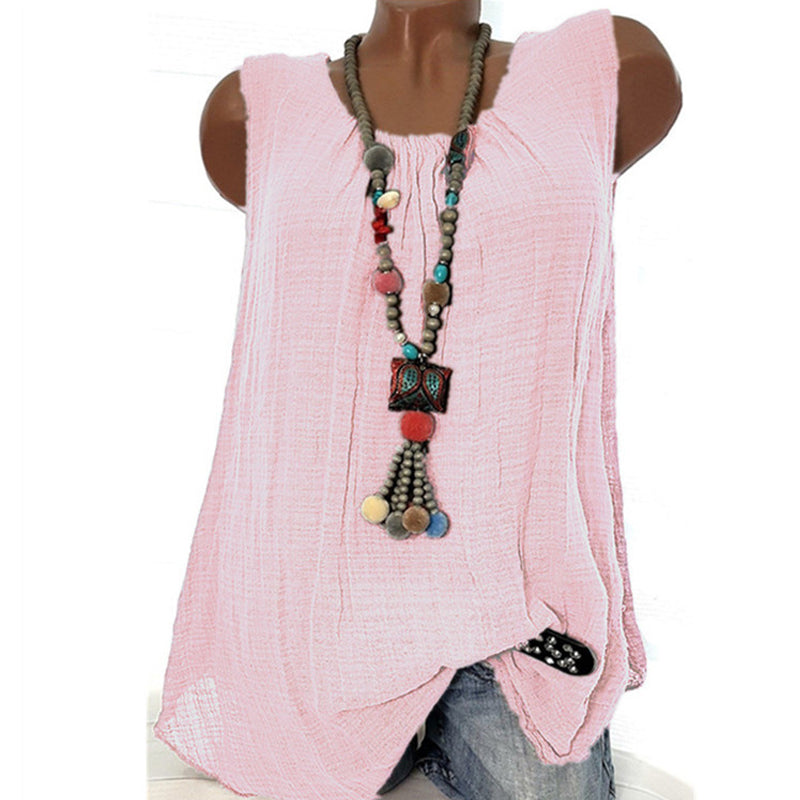 Comfortable Casual Round Neck Sleeveless T-Shirt