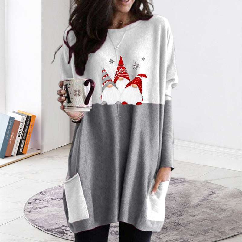 Colorblock Pocket Christmas T-Shirt