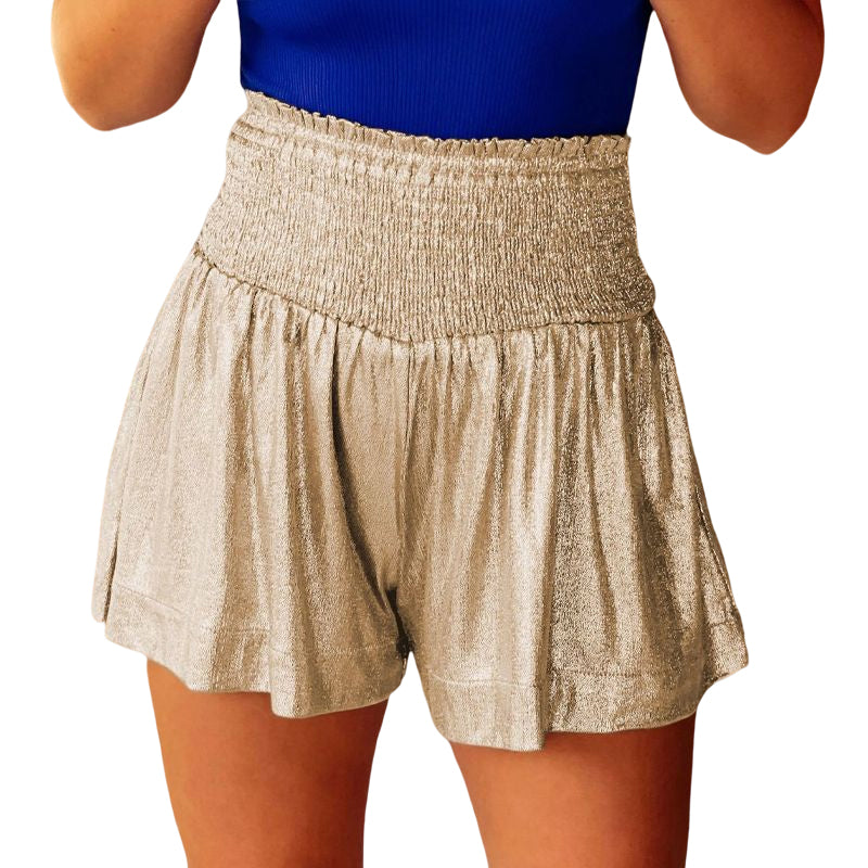 Elastic Waist Glitter Shorts