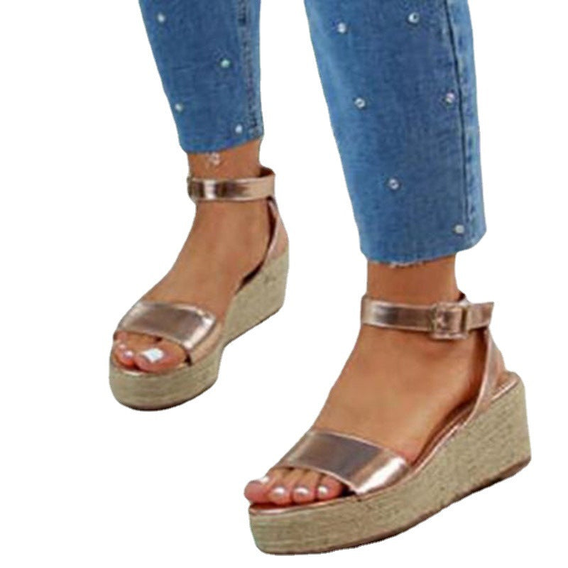 Women's Hemp Rope Buckle Sandals