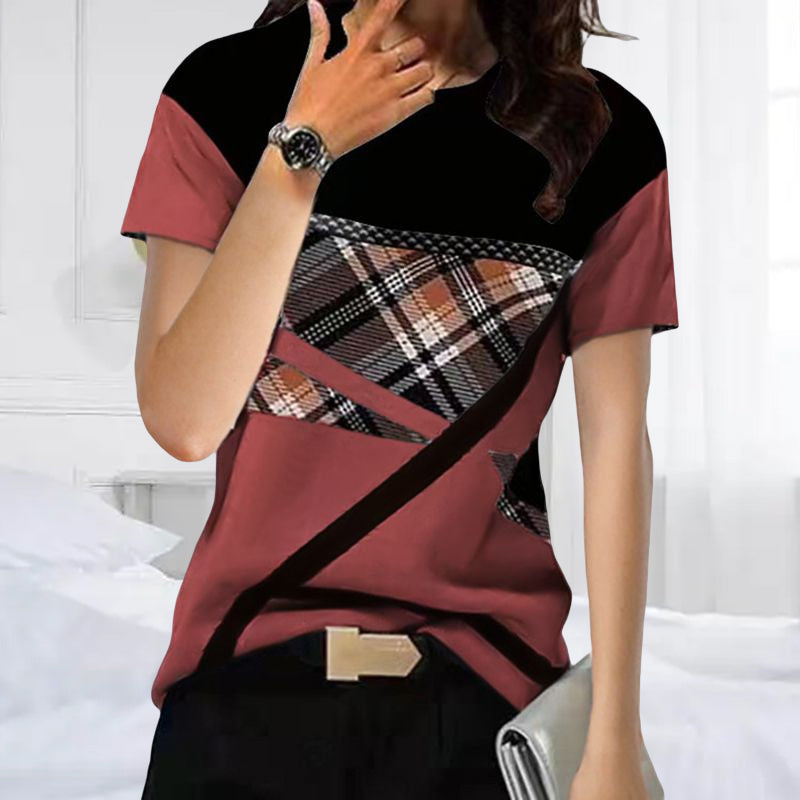 Round Neck Printed Short Sleeve T-Shirt