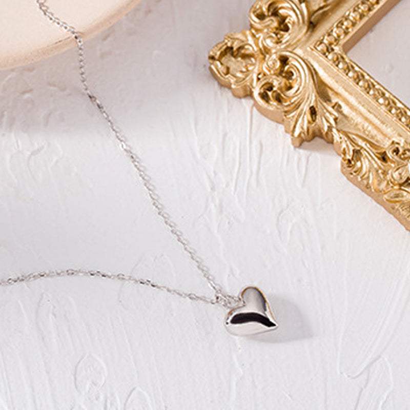 Simple Three-dimensional Heart Necklace