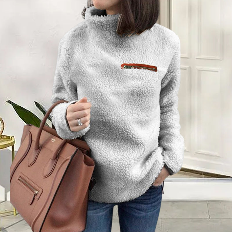 Zip Turtleneck Thermal Sweater